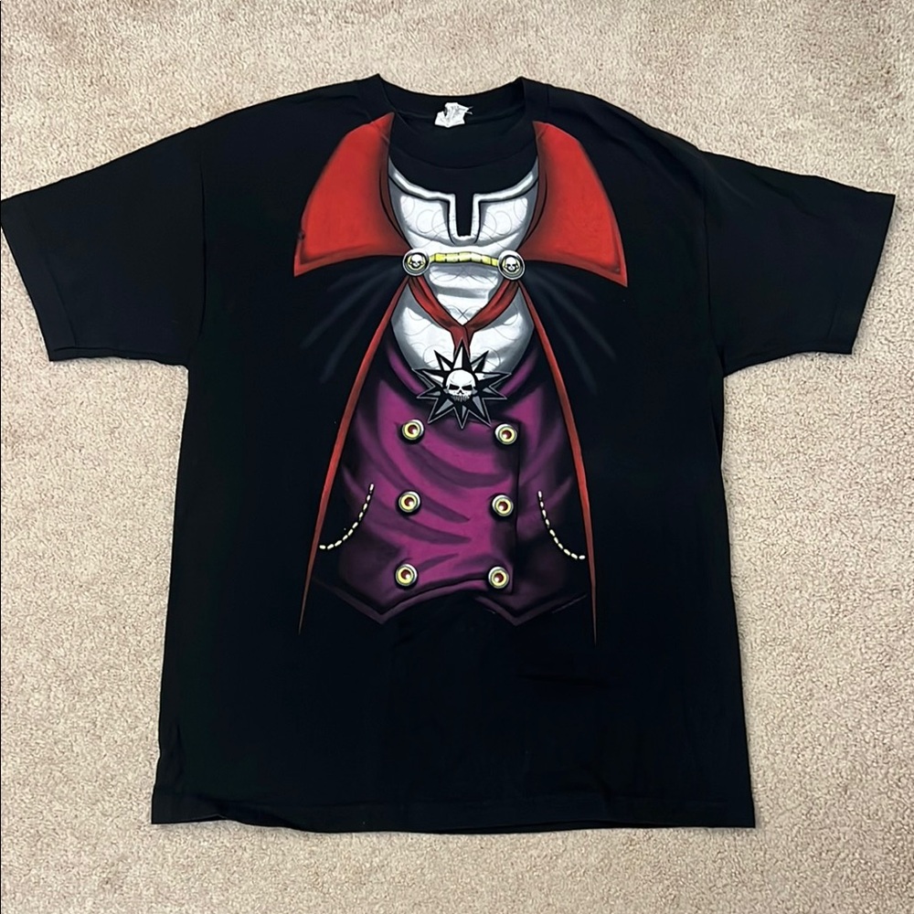 Halloween Vampire Costume Tee Shirt by Alstyle Black and Red Vampire Graphic Tee